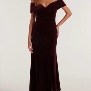 Ever New Strapless Deep Burgundy Dress